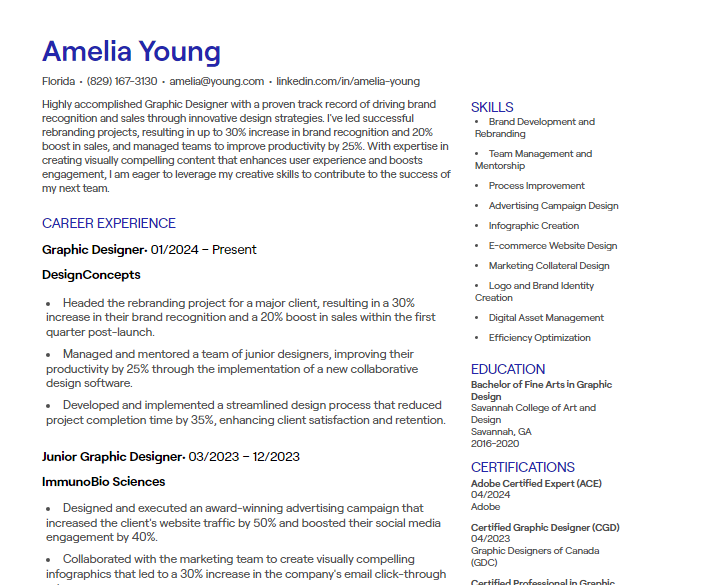 graphic designer cv
