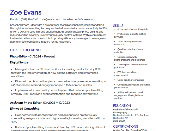 photo editor cv