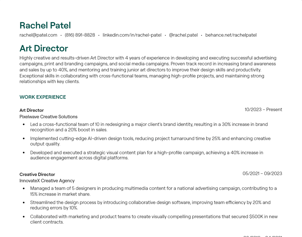 art director cv