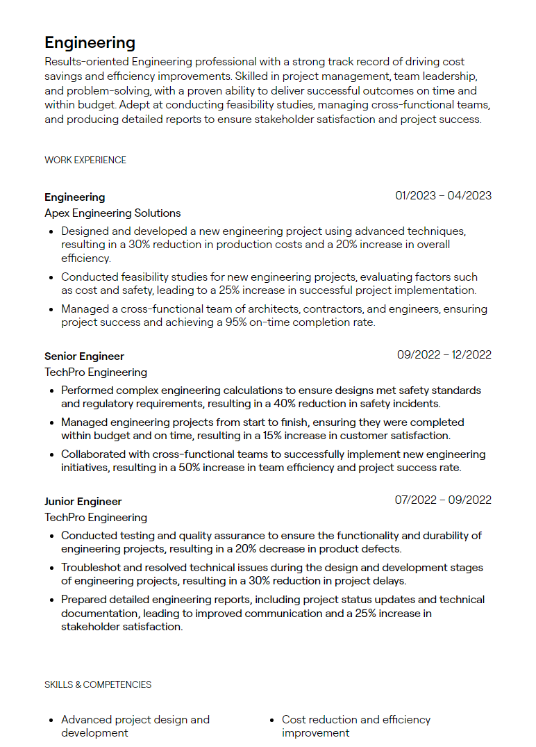 engineering resume