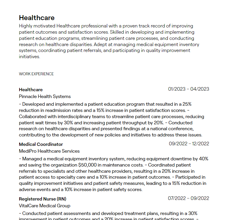 Clinical Data Abstractor resume example