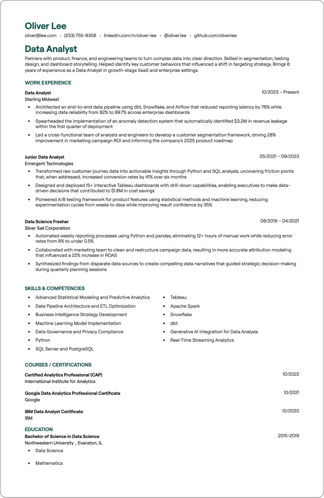 EDI Analyst resume example