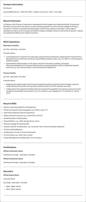 AI resume preview