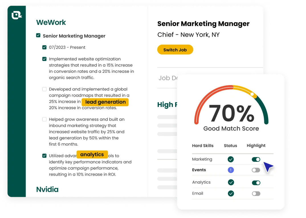 Teal Resume Job Matching