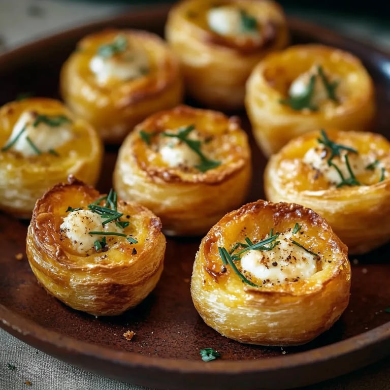 Ziegenkäse-Häppchen mit karamellisierter Zwiebel