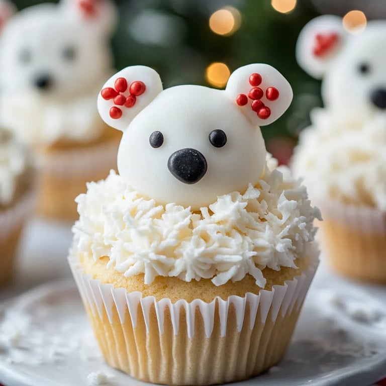 Weihnachts-Polar-Bären-Cupcakes
