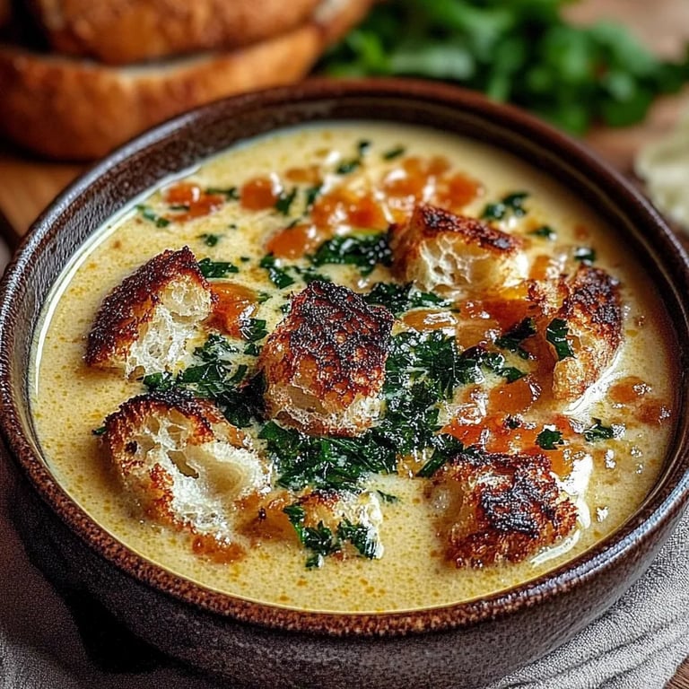 Cremige toskanische weiße Bohnensuppe