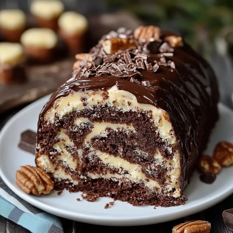 German Chocolate Roll Cake