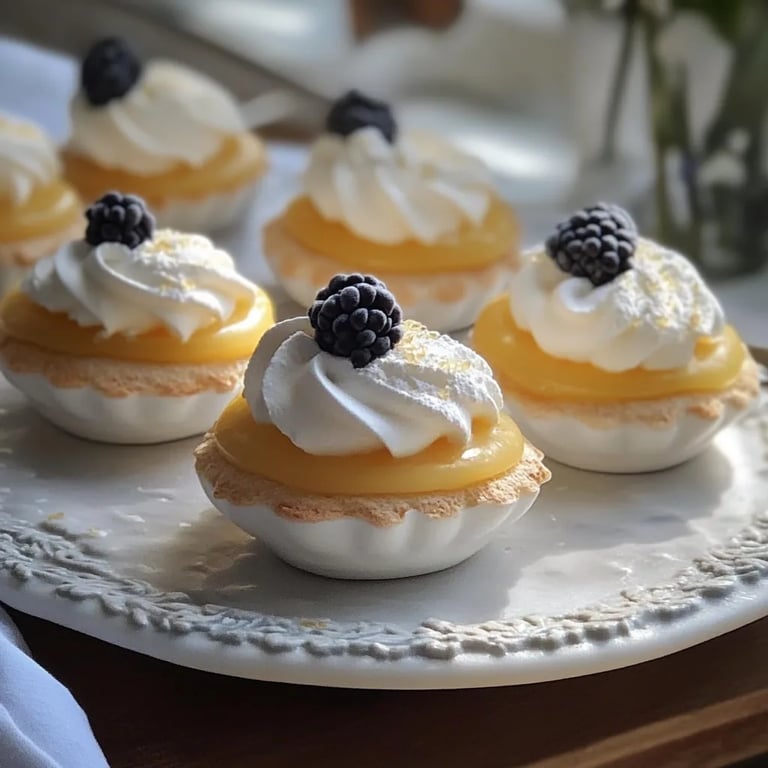 Mini Meringues with Lemon Curd