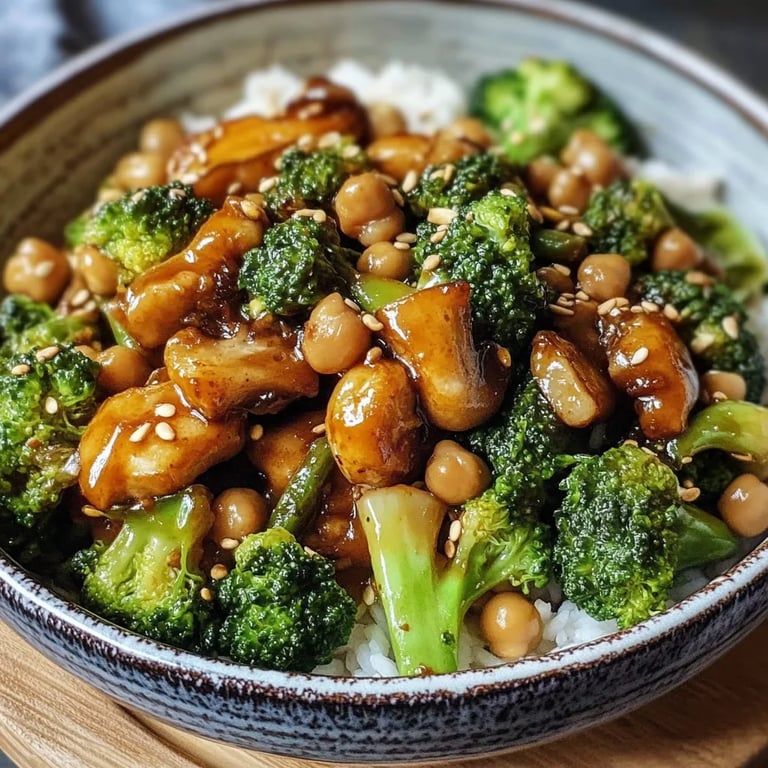 Knoblauch-Brokkoli-Pfanne mit Kichererbsen