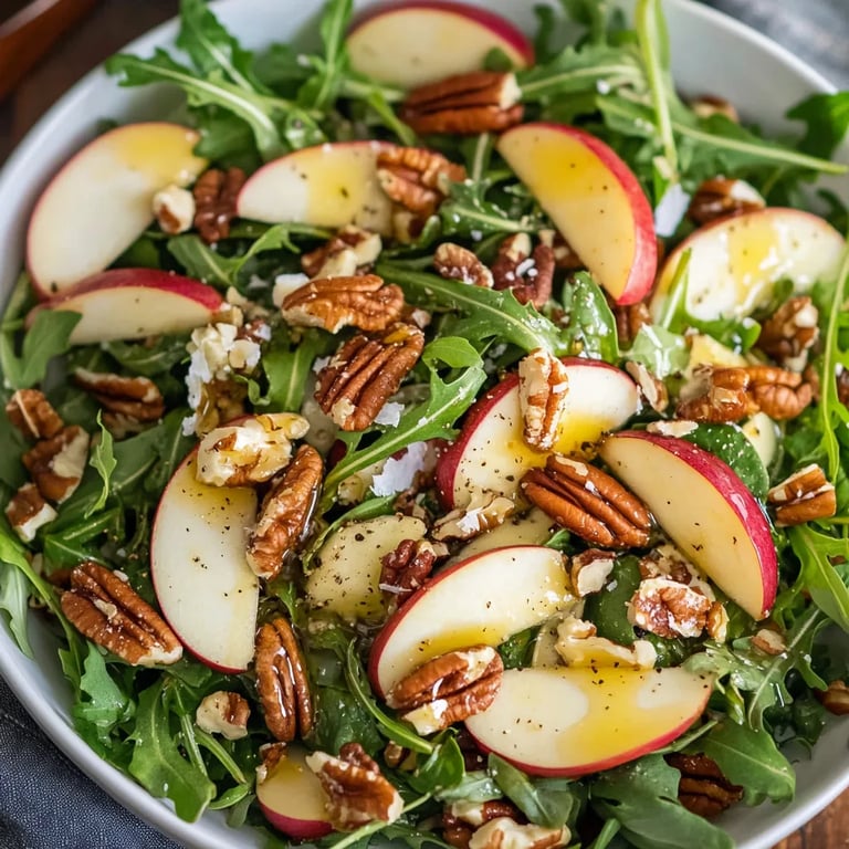 Apple Arugula Salad w/ Maple Pecans