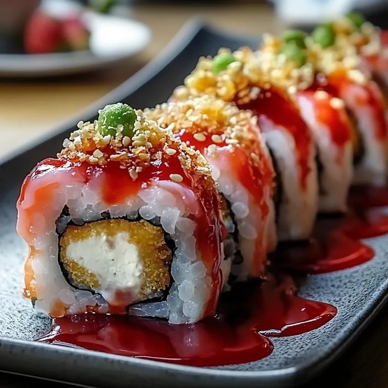 Strawberry Shortcake Sushi Rolls