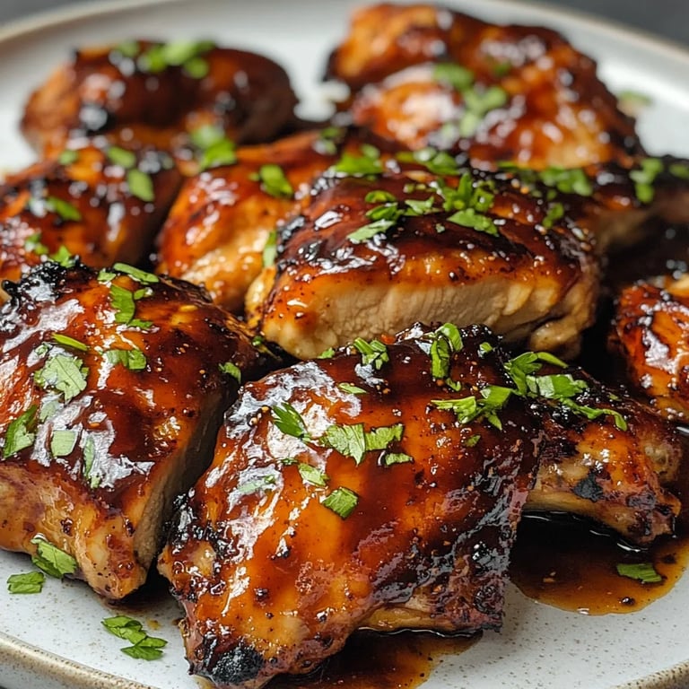 Caramelized BBQ Chicken Thighs in the Oven