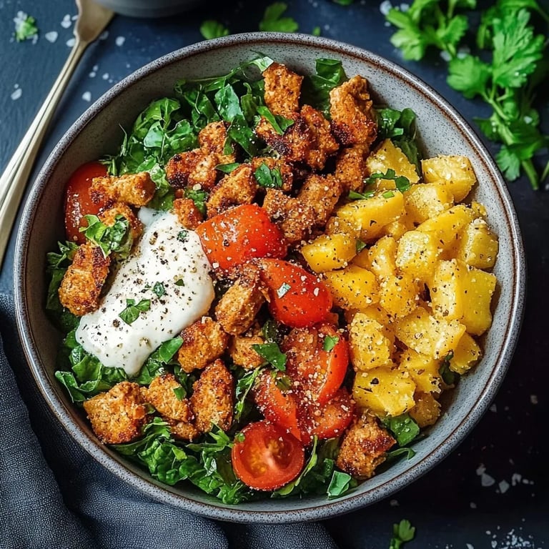 Knusprige Caesar-Hähnchen-Bowl