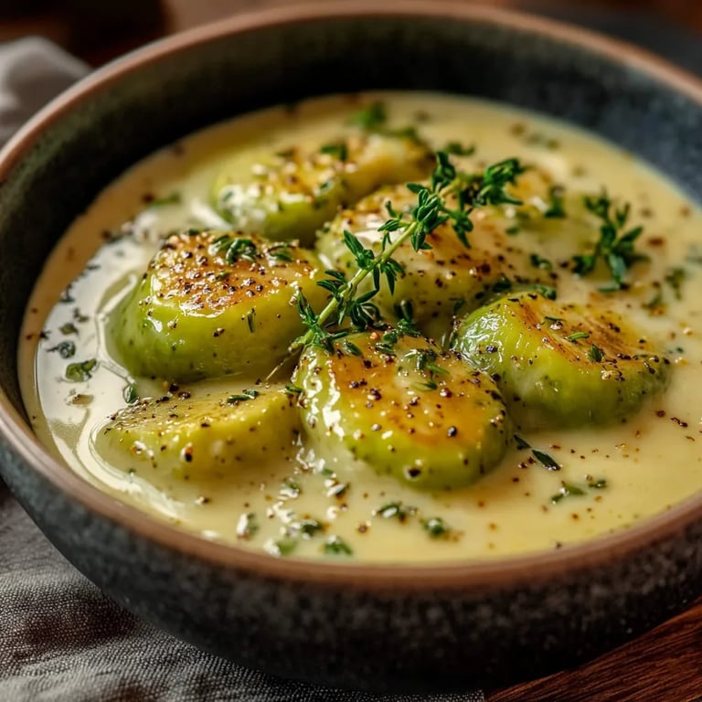 Rosenkohl in Frischkäse-Senfsauce