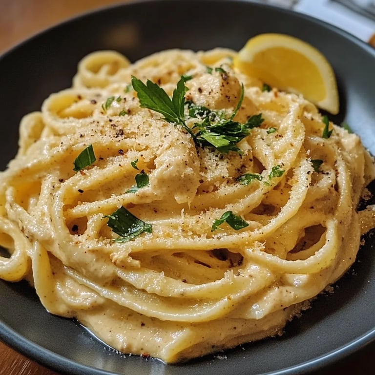 Zitronige Hummus Pasta