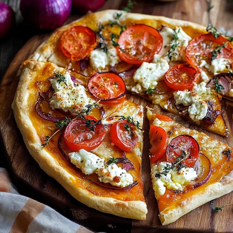 Kürbis-Flammkuchen mit Feta