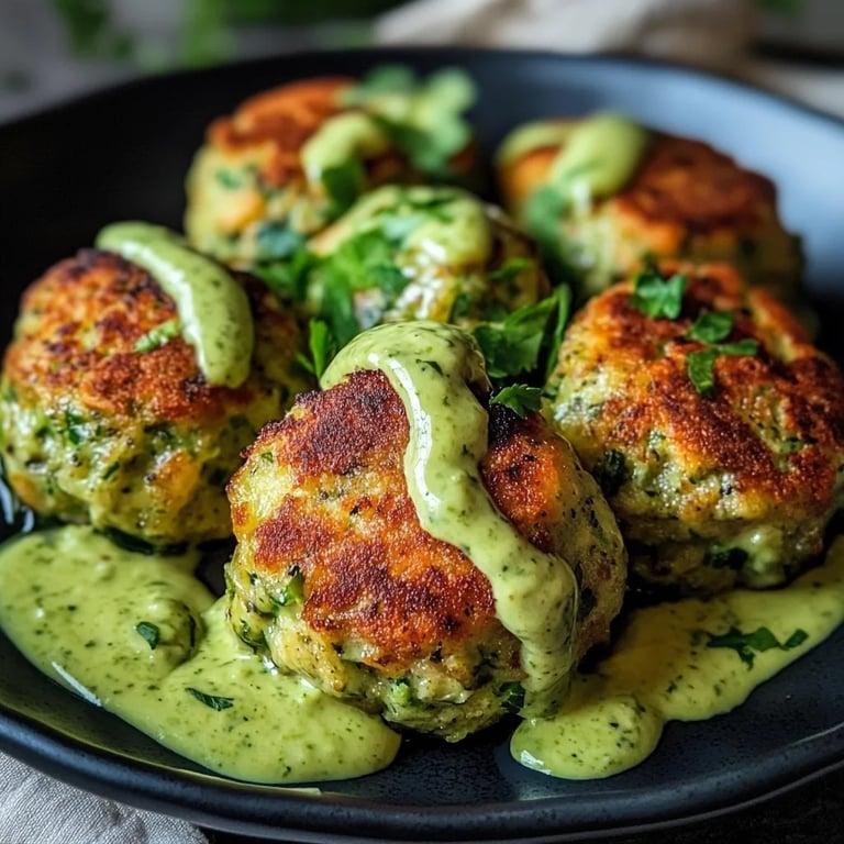 Salmon Balls with Creamy Avocado Sauce