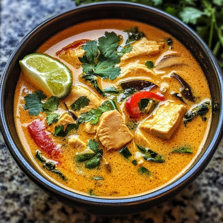 Thai Coconut Chicken Curry Soup