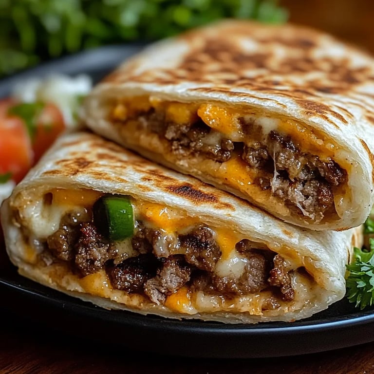 Gegrillte Cheeseburger-Wraps
