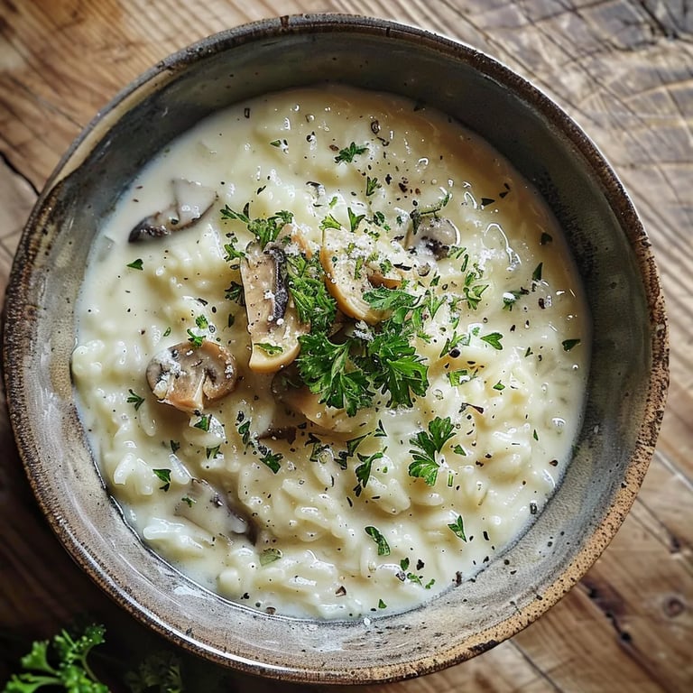 Cremiges Rosenkohl-Pilz-Risotto