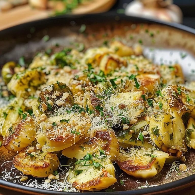 Gebratener Rosenkohl aus der Pfanne mit Parmesan