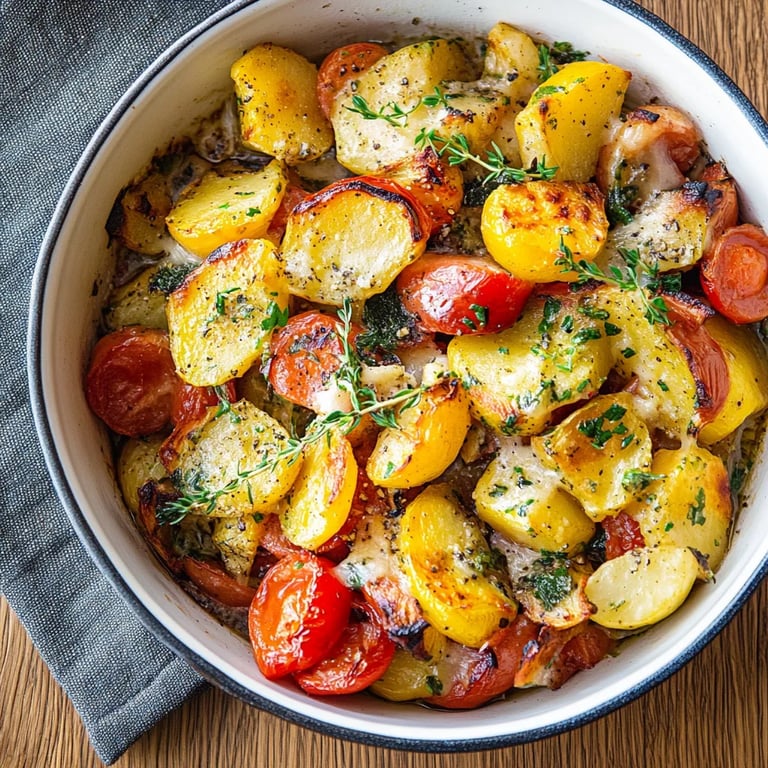 Bunter Kartoffel-Zucchini-Auflauf