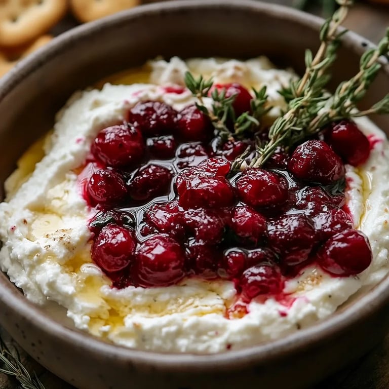 Easy Cranberry Whipped Feta Dip with Crackers