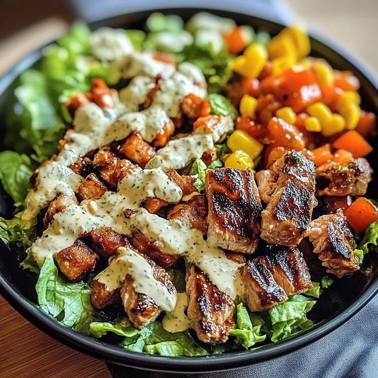 Köstlicher BBQ-Hähnchensalat
