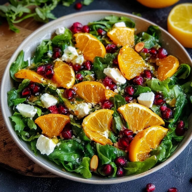 Wintersalat mit Feldsalat, Granatapfel und Orangen
