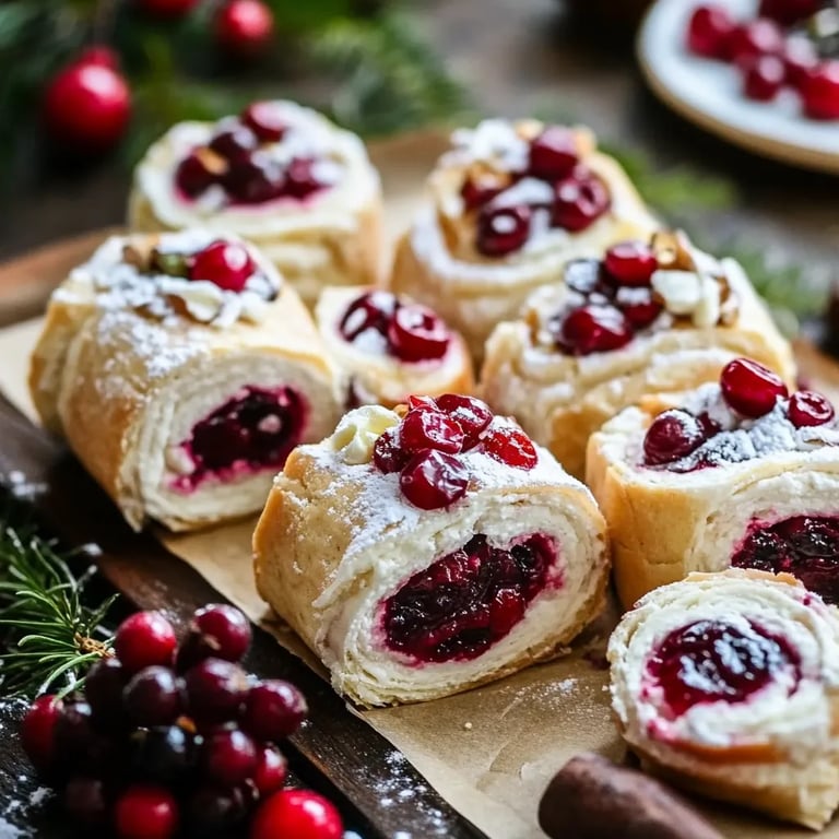 Festive Christmas Cranberry Roll Ups
