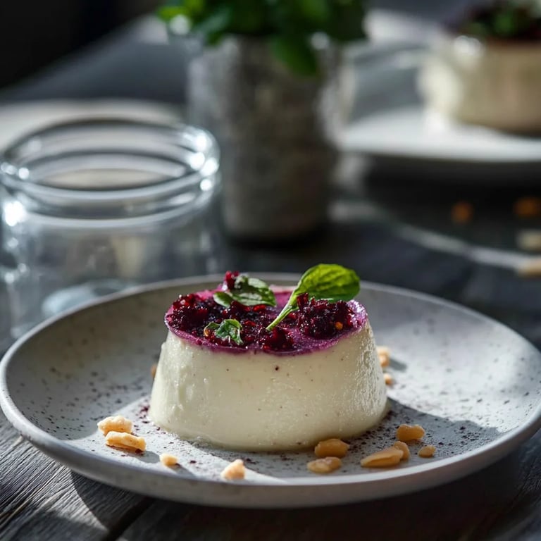 Parmesan Panna Cotta mit Rote Bete Pesto