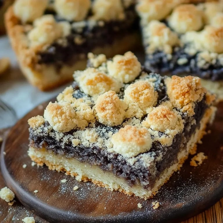 Saftiger Mohnkuchen mit Streusel vom Blech