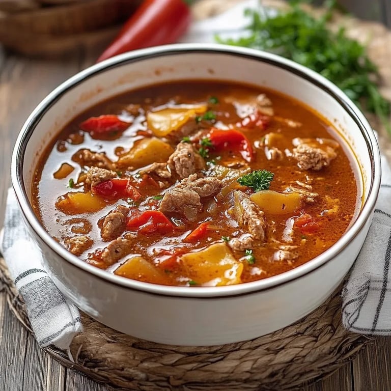 Saftiges Paprikagulasch