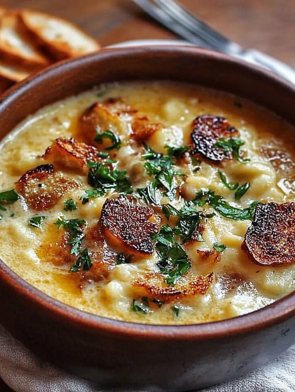 Cremige toskanische weiße Bohnensuppe