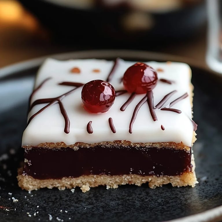 Vegane Kirsch-Bakewell-Riegel