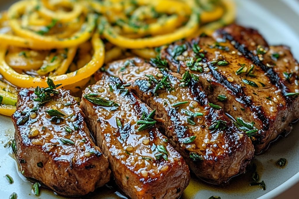 Zitronen-Knoblauch-Butter-Steak mit Zucchininudeln: Ein Unglaubliches Ultimatives Rezept