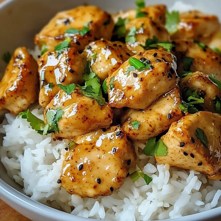 Schnelles Honig Senf Hähnchen mit Reis