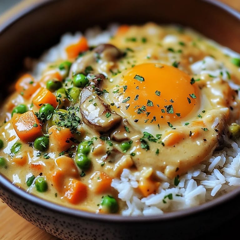 Reis mit Gemüse-Frischkäse-Sauce