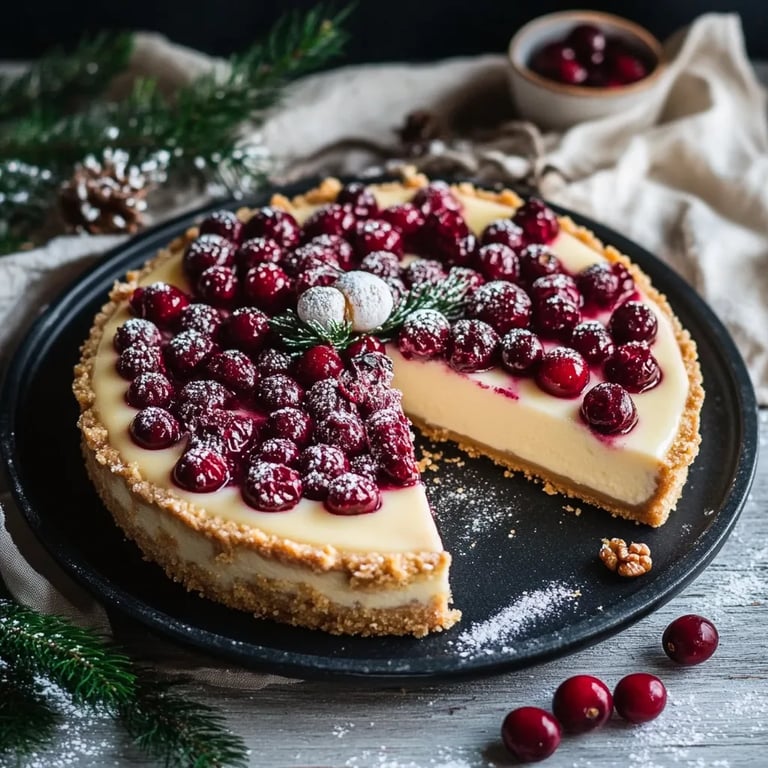 Spekulatius-Panna Cotta-Tarte mit Cranberries
