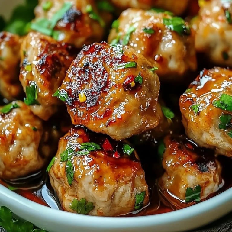 Thailändische gebackene Hähnchenfleischbällchen