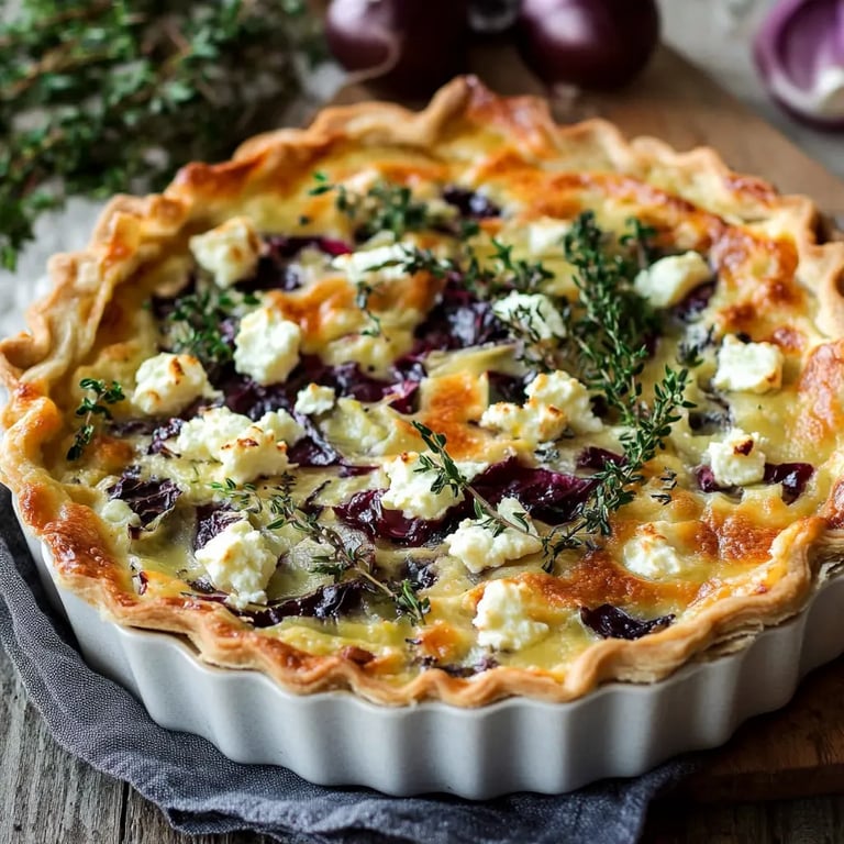 Rotkohlquiche mit Feta