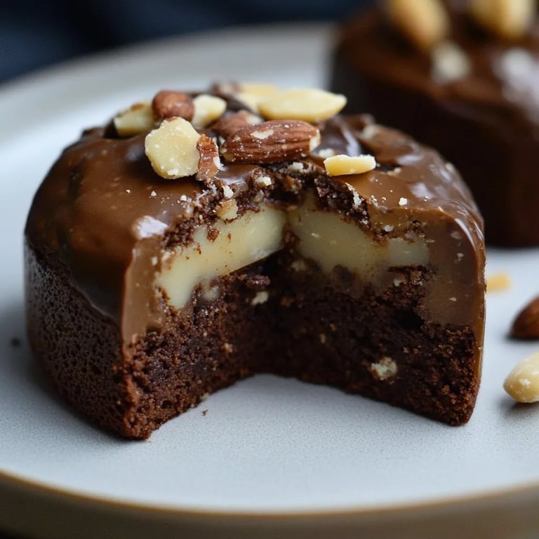 Törtchen mit Brownie, Birne & Pekannuss