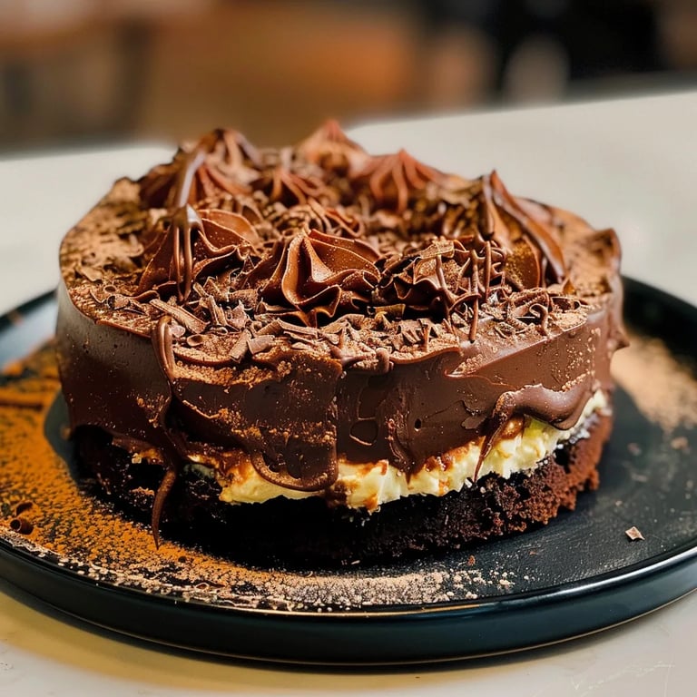 Bolo de Chocolate e Maracujá em Camadas