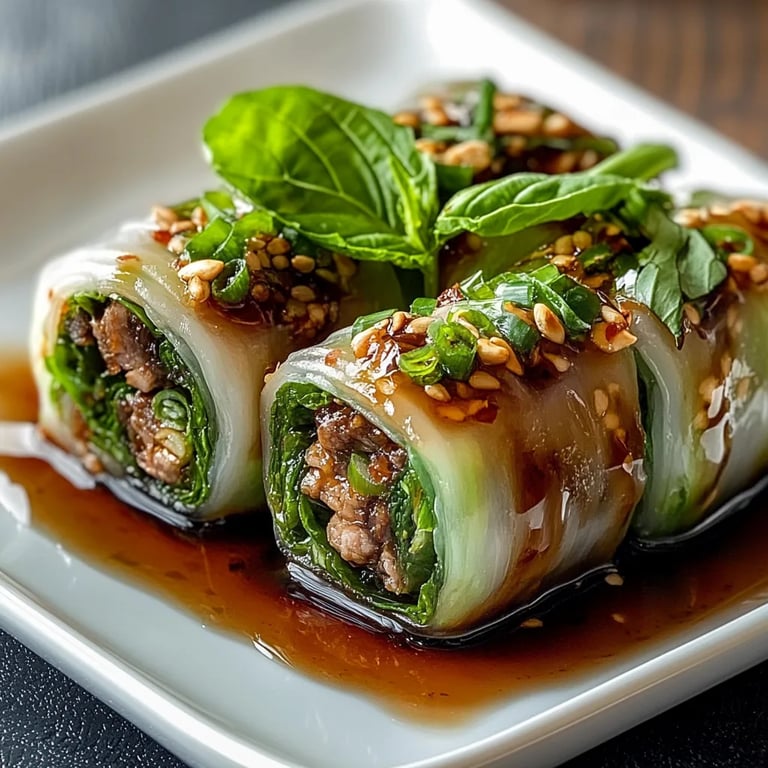 Thai Basil Beef Rolls