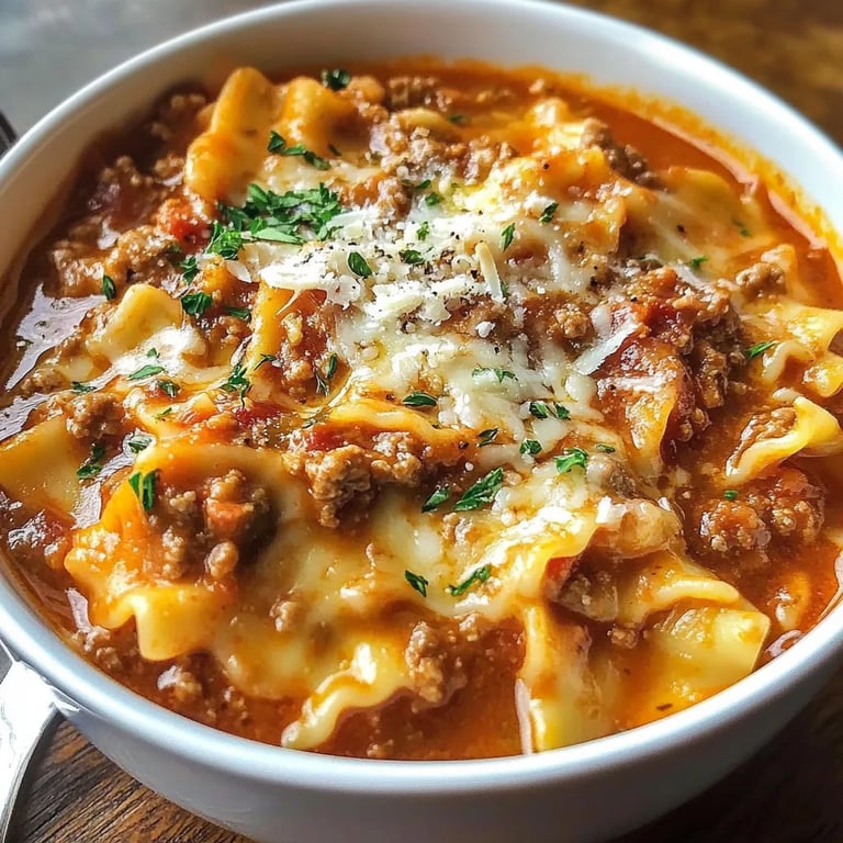 The BEST Lasagna Soup