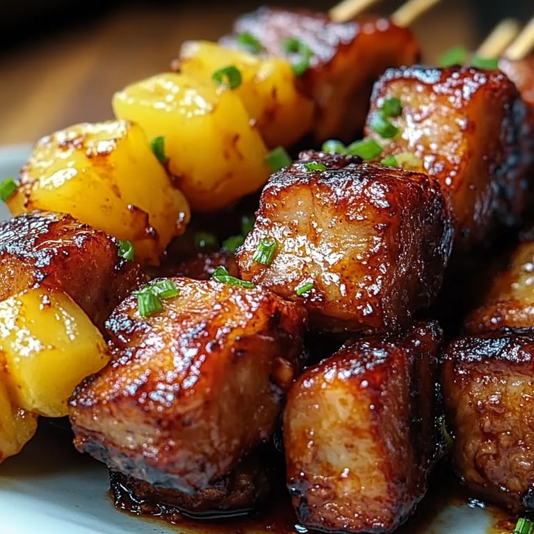 Ananas-BBQ-Schweinefleisch-Spieße: Ein Unglaubliches Ultimatives Rezept für 4 Personen