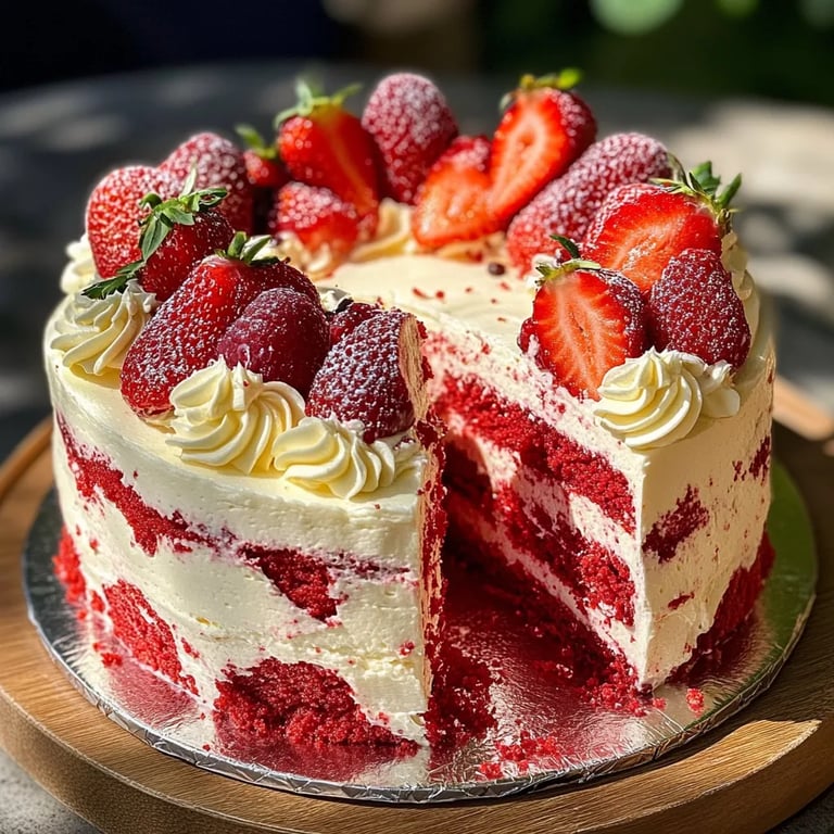 Strawberry Red Velvet Cream Cake