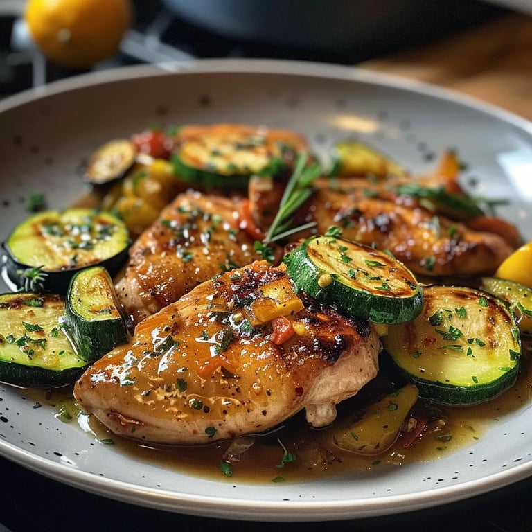 Sauté de Poulet et Courgette à la Sauce Soja
