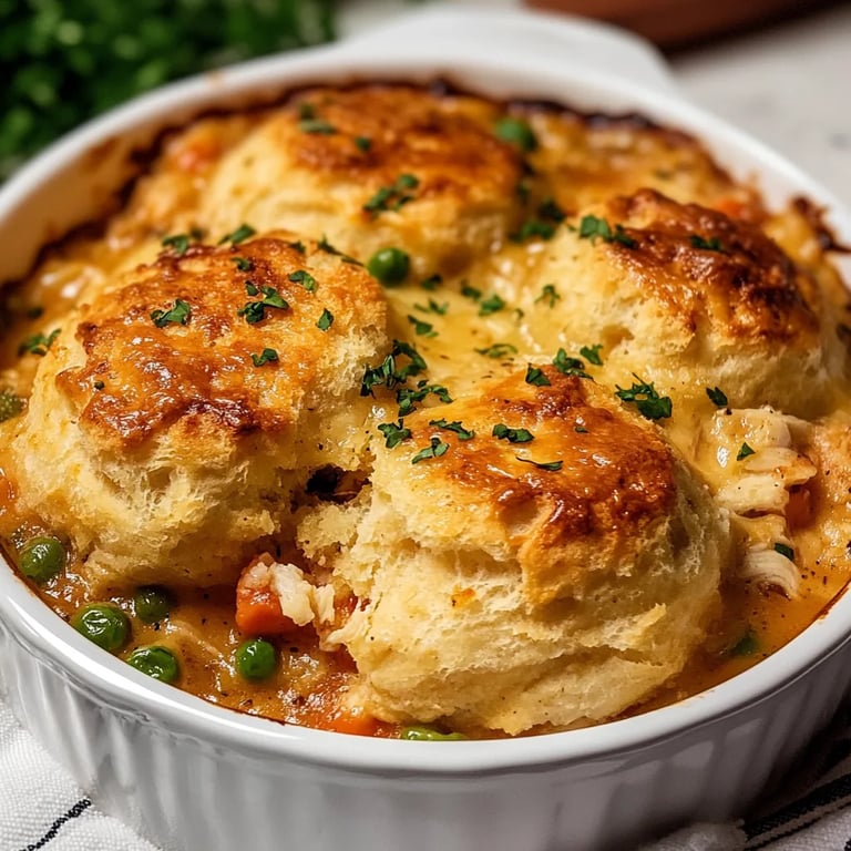 Easy Chicken Cobbler with Red Lobster Biscuits